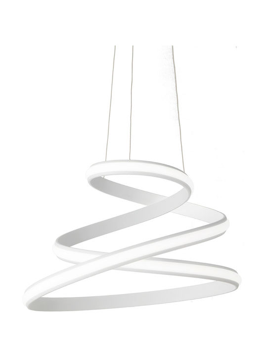 Ondaluce Vuelta Ceiling Mount Light 55cm Silver with Integrated LED
