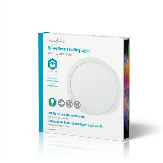 Nedis Στρογγυλό Εξωτερικό LED Panel 18W με Ψυχρό Λευκό Φως 6500K