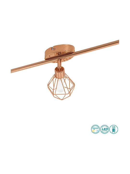 Eglo Zapata Triple Spot with Socket G9 in Copper Color