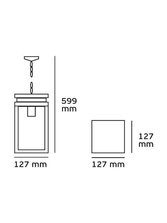 VK Lighting Κρεμαστό Φωτιστικό Οροφής Εξωτερικού Χώρου E27 σε Μαύρο Χρώμα 75169-276694 VK Lighting Κρεμαστό Φωτιστικό Οροφής Εξωτερικού Χώρου E27 σε Μαύρο Χρώμα 75169-276694