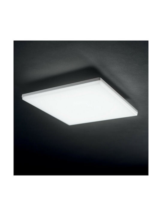 Ideal Lux Mib PL1 Square Πλαφονιέρα Οροφής Εξωτερικού Χώρου με Ενσωματωμένο LED σε Λευκό Χρώμα 202921