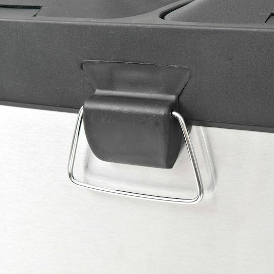vidaXL Recycling Plastic Waste Bin 2x18lt with Pedal Inox