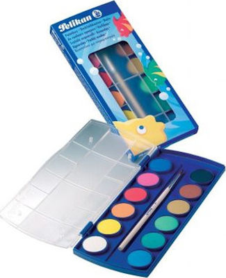 Pelikan Opaque Paint Box Σετ Νερομπογιές με Πινέλο 12 Χρωμάτων