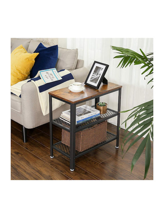 Rectangular Side Table Wooden Metal M60xW30xH60cm
