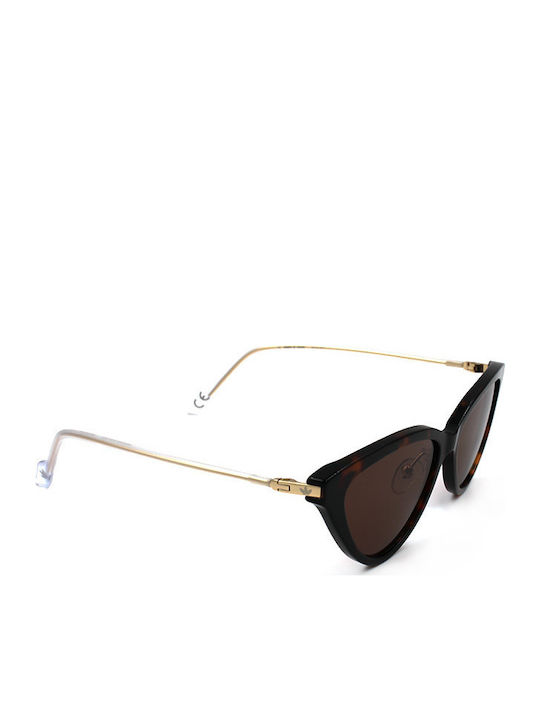 adidas Women's Sunglasses with Brown Plastic Frame and Brown Lens AOK006-092PRL