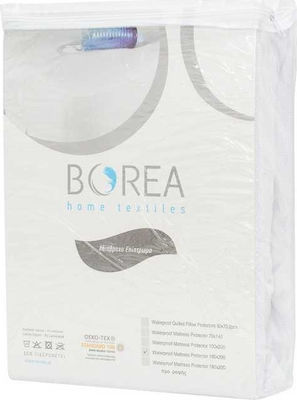 Borea Semi-Double Waterproof Terry Mattress Cover Fitted White 120x200+30cm