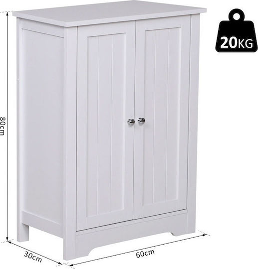 Kleankin 834-183 Ντουλάπι Μπάνιου 60x30x80cm Λευκό
