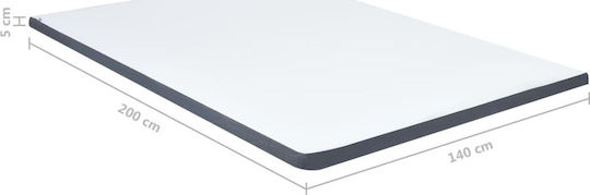 vidaXL Mattress Topper Double Memory Foam with Removable Cover 140x200x5cm