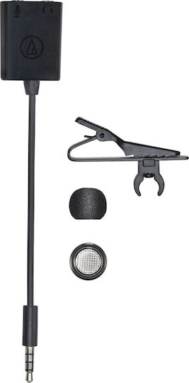 Audio Technica ATR3350xiS Condenser (Small Diaphragm) 3.5mm Microphone Πέτου, Clip On for Camera