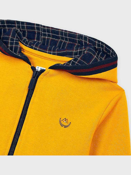 Kids Sweatshirt Cardigan Cotton with Hood Yellow