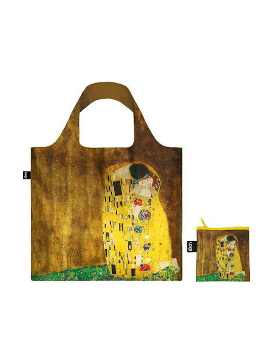 Loqi Gustav Klimt Υφασμάτινη Τσάντα για Ψώνια Gold