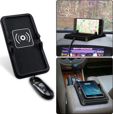 Mobile Phone Holder Car with Anti-Slip Surface and Wireless Charging Black