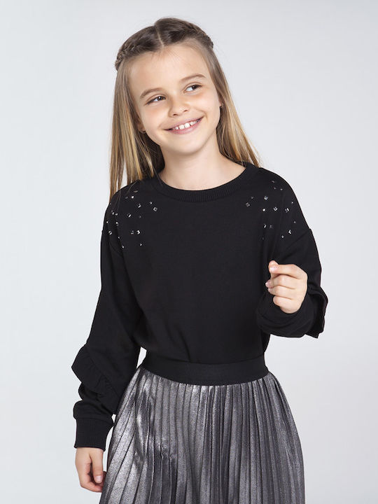 Mayoral Kinder Sweatshirt Schwarz Pearls