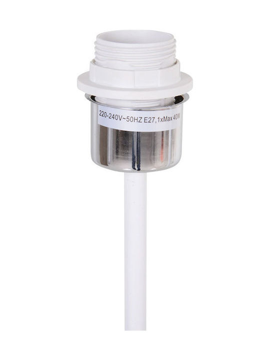 HomCom Floor Lamp H120xW14cm. with Socket for Bulb E27 White
