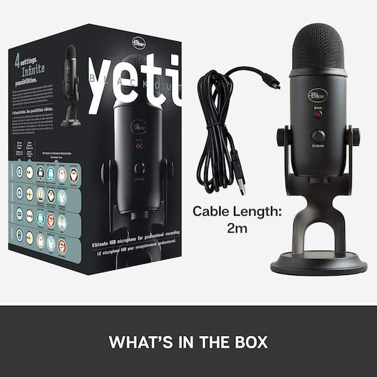 Blue Microphones Yeti Σετ Πυκνωτικό Μικρόφωνο USB Επιτραπέζιο για Φωνητικά