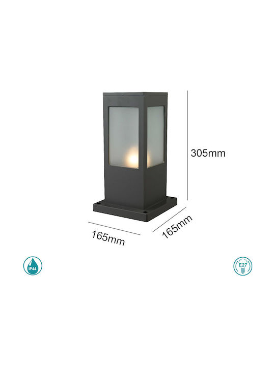 Sun Light Outdoor Floor Lamp Small Post 60W IP44 for E27 Light Bulb Gray