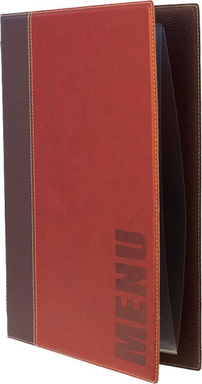 Securit Menu Holder made of PU Leather in Red Colour 25.3x17.7 cm Trendy Range A4