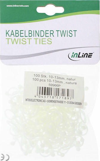 InLine Δεματικά Καλωδίων Πλαστικά 10mmx13mm σε Λευκό χρώμα (100τμχ) (59966P)