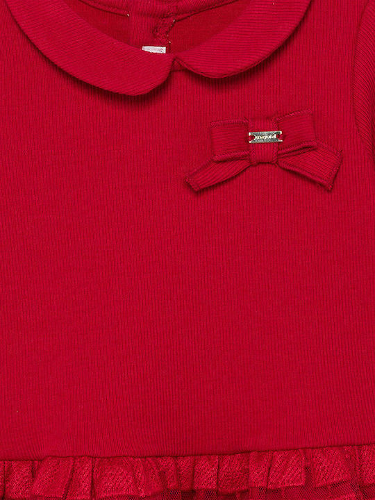 Mayoral Kids Dress Long Sleeve Red