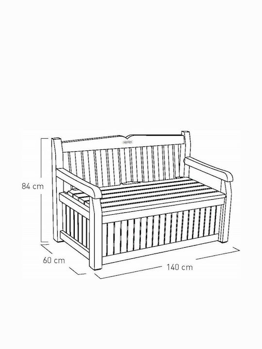 Eden Bench Outdoor Plastic with Chest 140x60x84cm