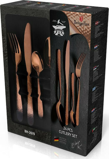 Berlinger Haus 24-Piece Stainless Steel 18/10 Rose Gold Cutlery Set Rose Gold Edition