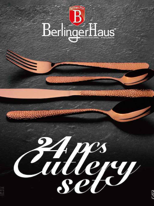 Berlinger Haus Rose Gold Edition Σετ Μαχαιροπίρουνα Ανοξείδωτα Ροζ Χρυσό 24τμχ