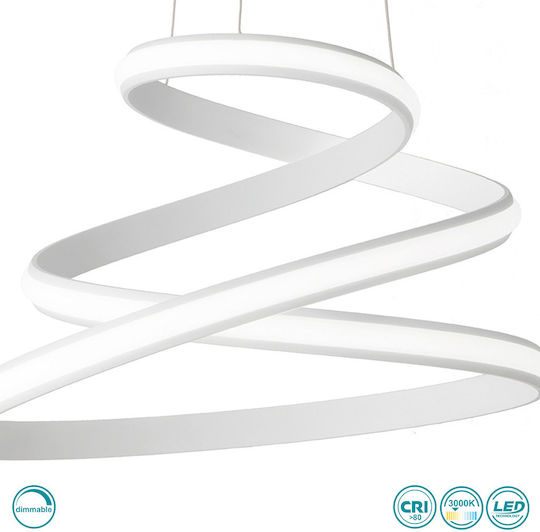 Ondaluce Vuelta Pendant Light White 57x180cm