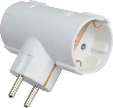 Eurolamp 2-Outlet T-Shaped Wall Plug White