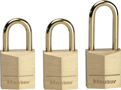 Master Lock 3115EURD Steel Padlock Brass with Key 15mm 3pcs 311515112