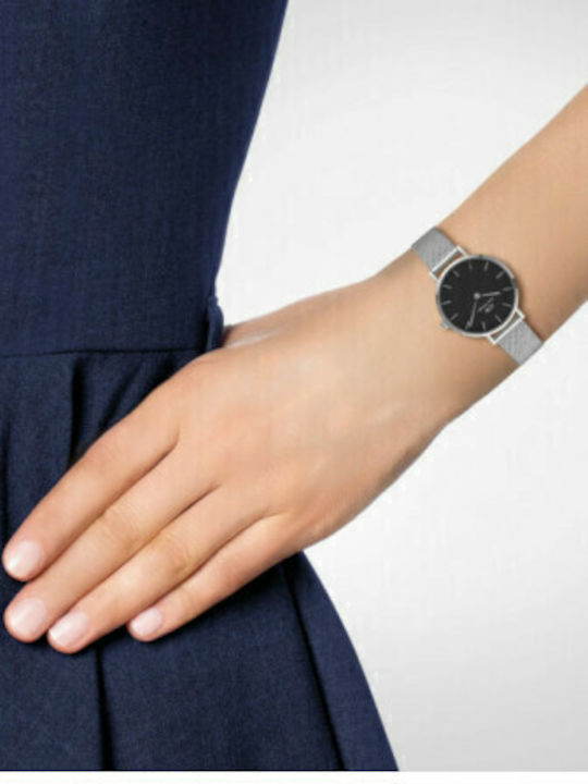 Daniel Wellington Classic Petite Sterling Women's Watch with Silver Metal Bracelet