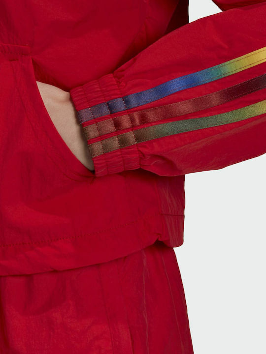 Adicolor Damen Sport Crop Top Langarm Scarlet