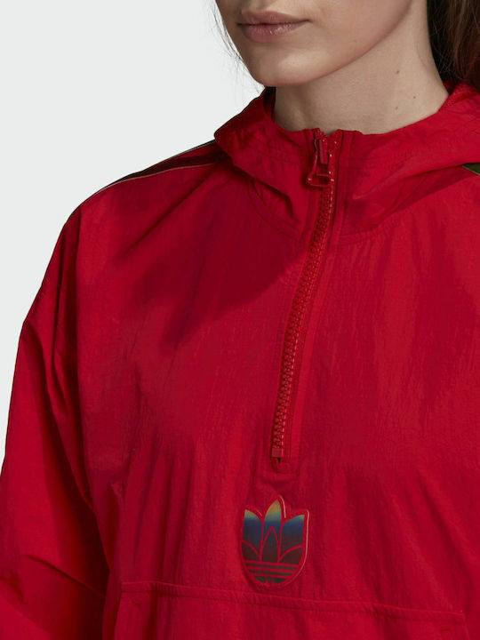 Adicolor Damen Sport Crop Top Langarm Scarlet