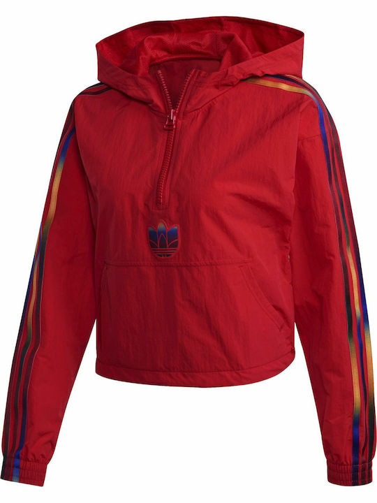 Adicolor Damen Sport Crop Top Langarm Scarlet