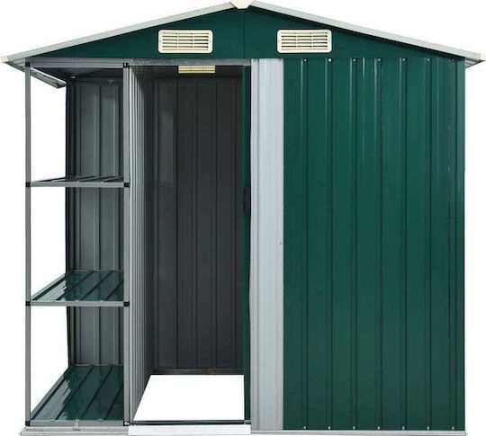 Metallic Garden Shed Galvanized Green with Air Vents M2.05xW1.30xH1.83m