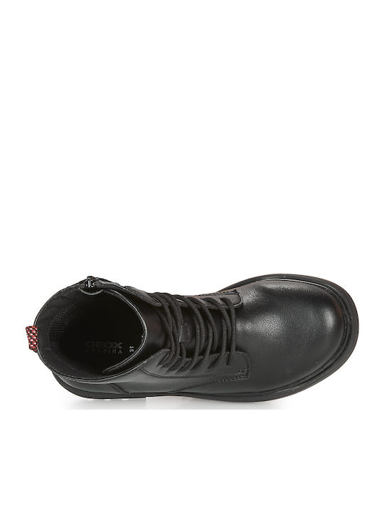 ECLAIR Leather Kids Boots with Zipper Black