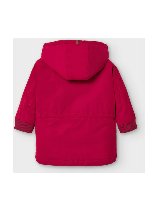 Mayoral Kids Parka Long with Lining & Protection Hood Burgundy