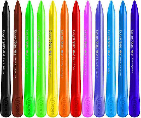Maped Color Peps Plasticlean Set de creioane colorate cu 12 culori 862011
