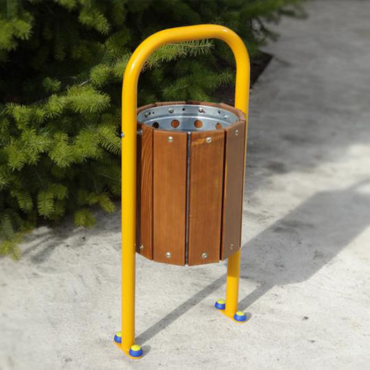 Ξύλινος Κάδος Απορριμμάτων Πάρκου Π12 31lt Καφέ