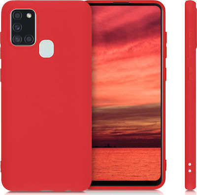 KWmobile Umschlag Rückseite Silikon Rot (Galaxy A21s) 52494.51