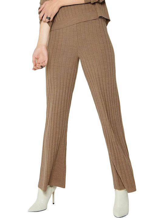 Tessa Damen Hoch tailliert Stoff Hose Coconut