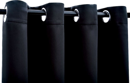 vidaXL Set of Blackout Curtains with Black Grommets 140x225cm