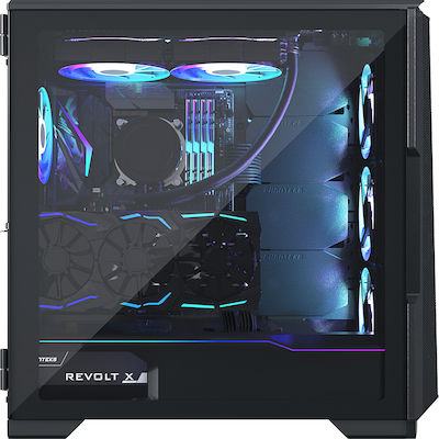 Phanteks Eclipse P500A DRGB Геймърско бюро Midi Tower Компютърна кутия със страничен прозорец Черен