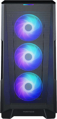 Phanteks Eclipse P500A DRGB Геймърско бюро Midi Tower Компютърна кутия със страничен прозорец Черен