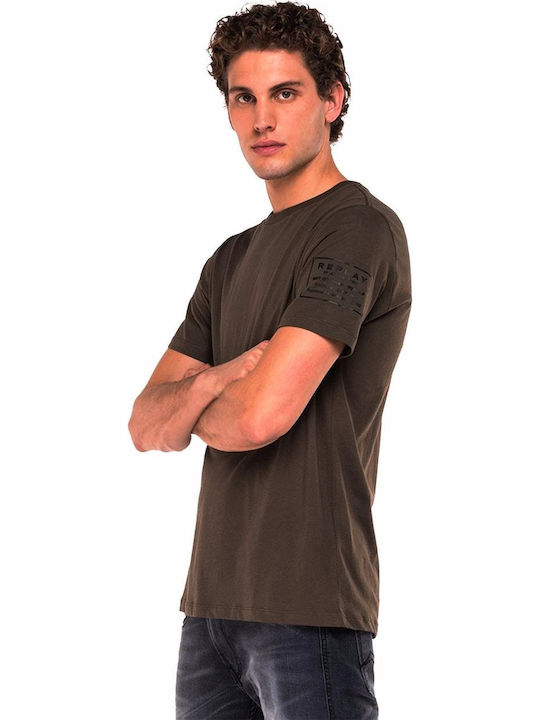 Replay Men's Short Sleeve T-shirt Khaki