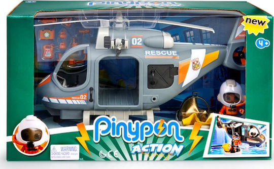 Giochi Preziosi Pinypon Rescue Helicopter & Figure For 4+ Years 7cm