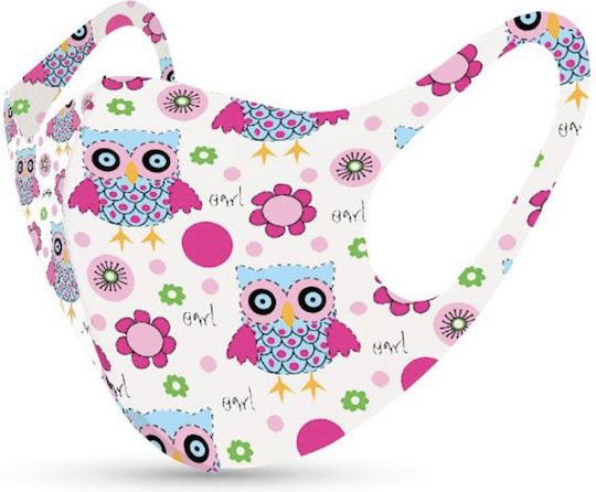 Tili Fashion Face Mask Μάσκα Προστασίας Υφασμάτινη για Παιδιά Ροζ / Λευκό 2τμχ