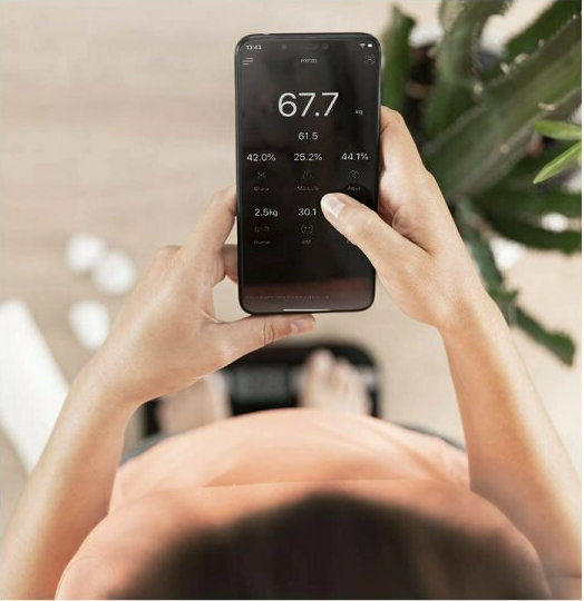 Cecotec Surface Precision 10200 Smart Healthy Smart Badezimmerwaage mit Körperfettmessung & Bluetooth in Schwarz Farbe