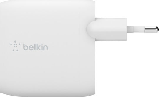 Belkin Charger with 2 USB-A Ports and Cable Lightning 24W Whites (Boost Charge)