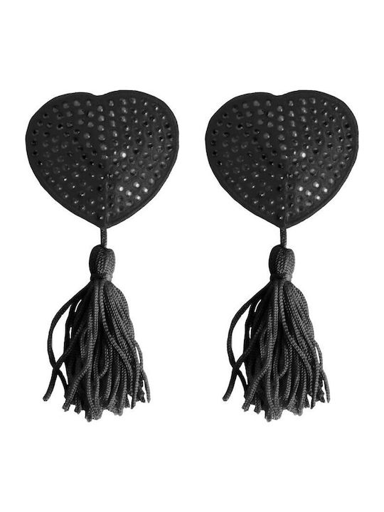 Shots Ouch Nipple Tassels Heart Nipple Covers Μαύρα