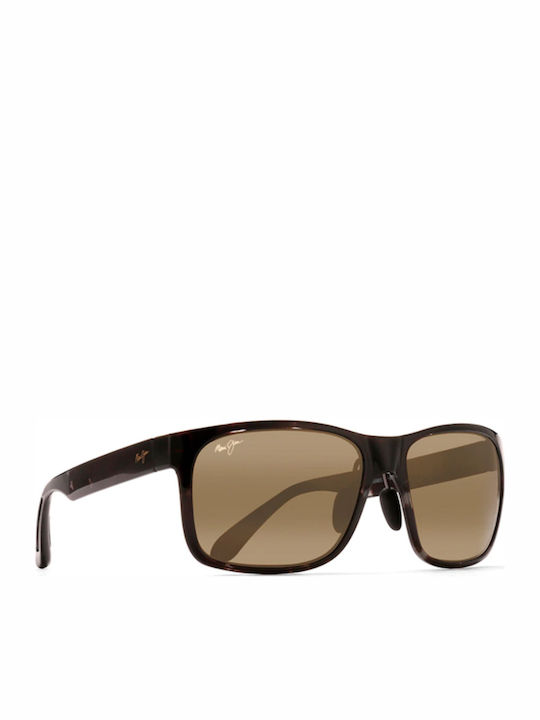 Maui Jim Red Sands Polarized Men's Sunglasses with Brown Plastic Frame and Brown Polarized Mirror Lens H432-11T